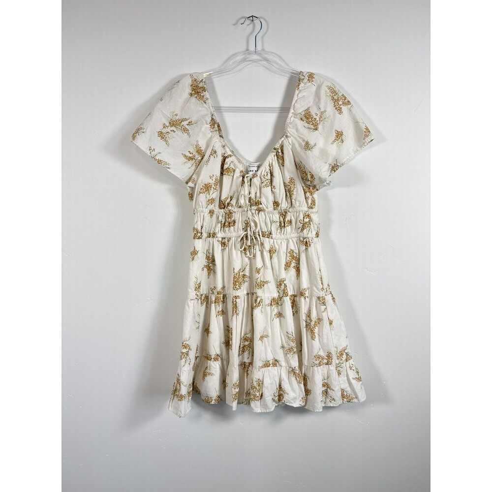 Sabo Skirt Floral Mini Dress Small Ruffled Tiered Babydoll Summer Lined Size S
